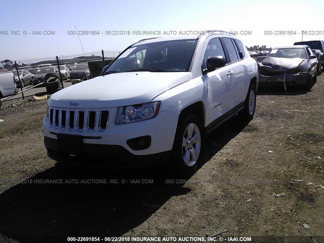 1C4NJCBB1CD626852 - 2012 JEEP COMPASS SPORT WHITE photo 2