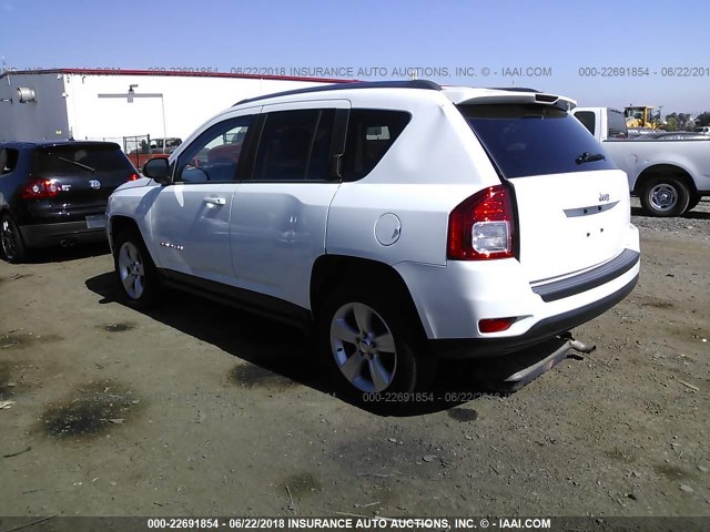 1C4NJCBB1CD626852 - 2012 JEEP COMPASS SPORT WHITE photo 3