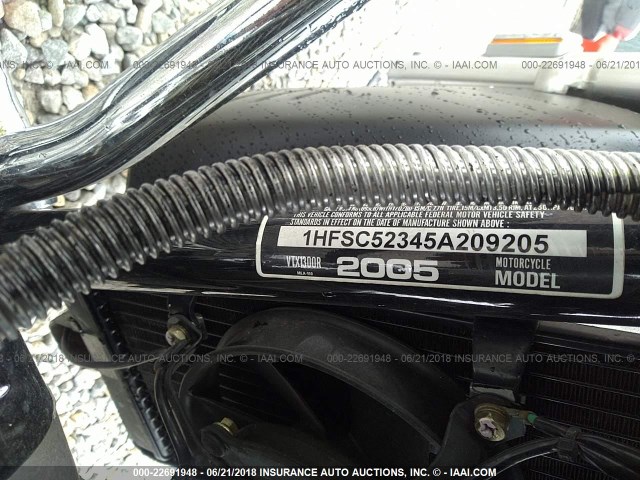 1HFSC52345A209205 - 2005 HONDA VTX1300 R BLACK photo 10