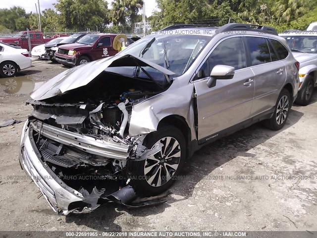 4S4BSBNC5G3216822 - 2016 SUBARU OUTBACK 2.5I LIMITED SILVER photo 2