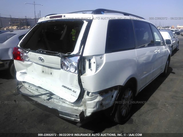 5TDZK22C89S256921 - 2009 TOYOTA SIENNA XLE/XLE LIMITED WHITE photo 4