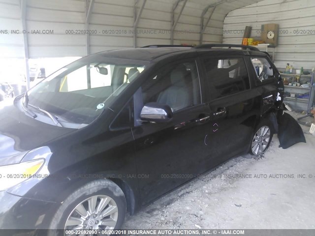 5TDYK3DC2BS004487 - 2011 TOYOTA SIENNA XLE/LIMITED BLACK photo 2