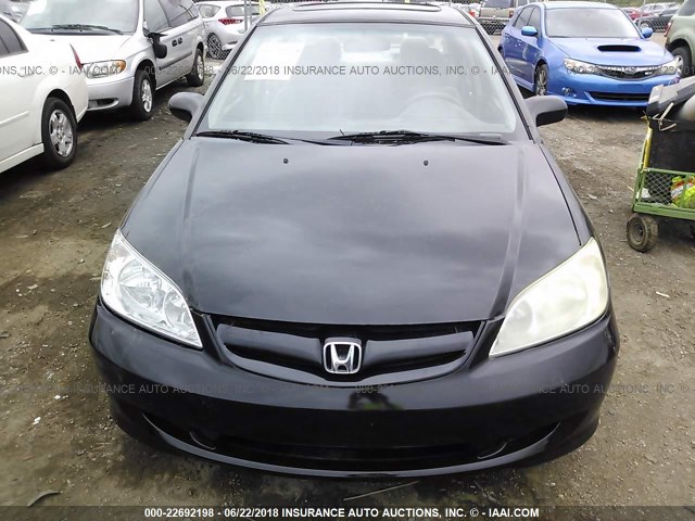 2HGES26725H541927 - 2005 HONDA CIVIC EX BLACK photo 6