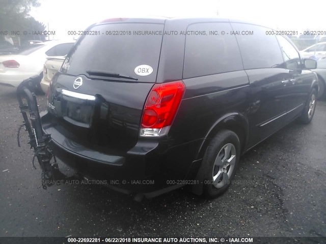 5N1BV28U37N108778 - 2007 NISSAN QUEST S/SE/SL BLACK photo 4