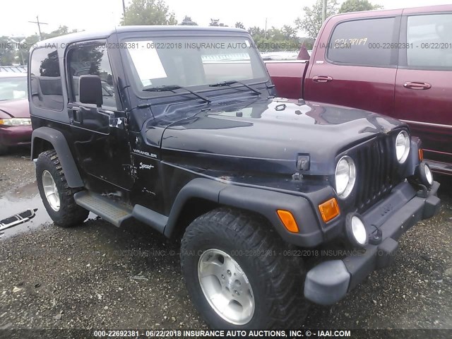 1J4FA49S12P700147 - 2002 JEEP WRANGLER / TJ SPORT BLACK photo 1