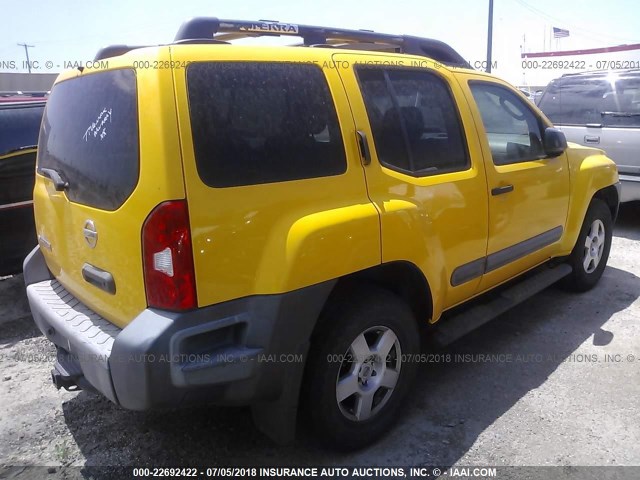 5N1AN08WX6C546550 - 2006 NISSAN XTERRA OFF ROAD/S/SE YELLOW photo 4