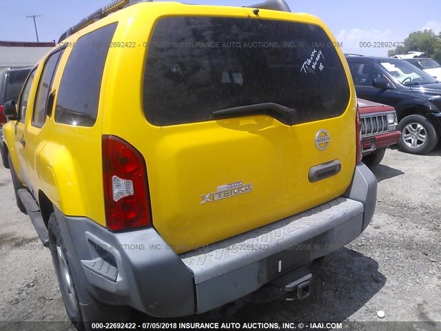 5N1AN08WX6C546550 - 2006 NISSAN XTERRA OFF ROAD/S/SE YELLOW photo 6