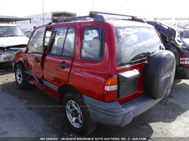 2CNBE13C2X6911501 - 1999 CHEVROLET TRACKER RED photo 3