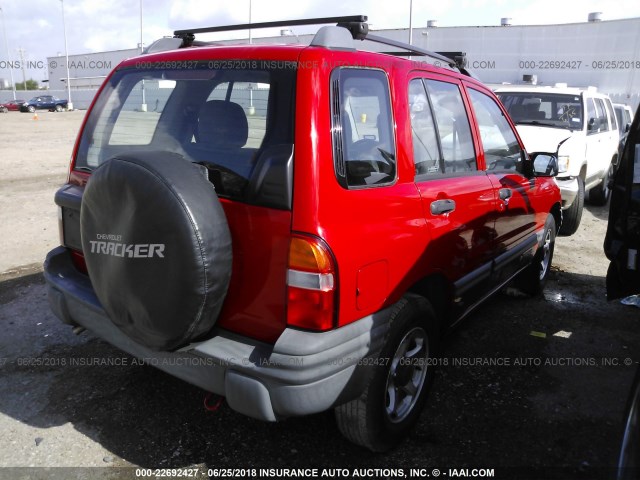 2CNBE13C2X6911501 - 1999 CHEVROLET TRACKER RED photo 4