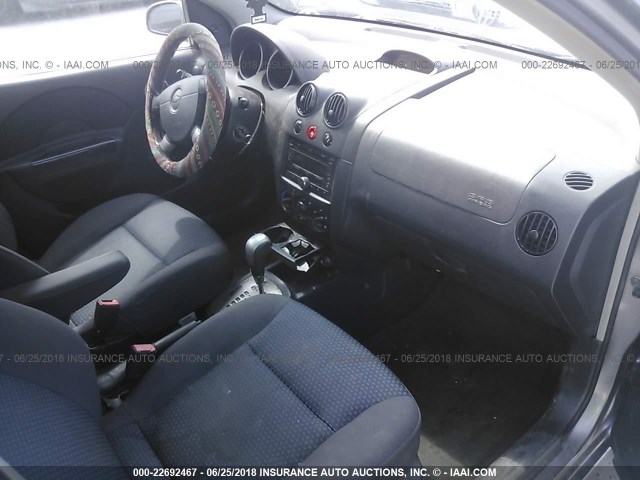 KL1TD66697B788282 - 2007 CHEVROLET AVEO LS GRAY photo 5