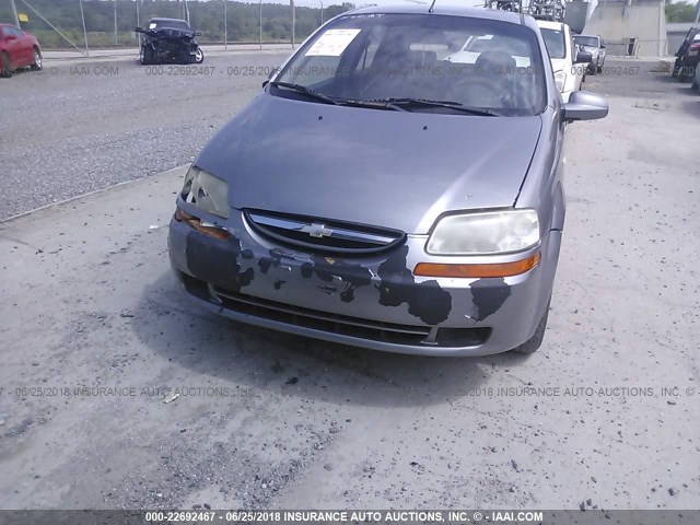 KL1TD66697B788282 - 2007 CHEVROLET AVEO LS GRAY photo 6
