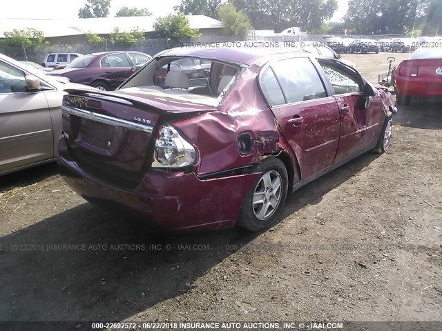 1G1ZT54865F121575 - 2005 CHEVROLET MALIBU LS 栗色 照片 4