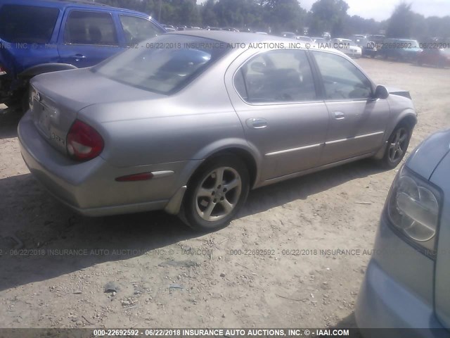 JN1CA31D01T827447 - 2001 NISSAN MAXIMA GXE/SE/GLE/20TH ANNIV GRAY photo 4