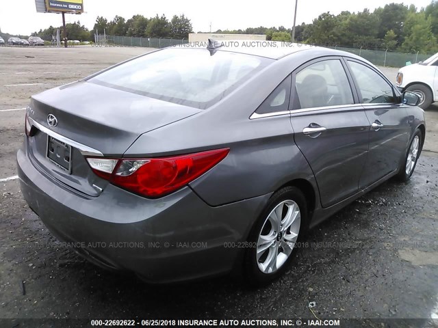 5NPEC4AC1BH170631 - 2011 HYUNDAI SONATA SE/LIMITED GRAY photo 4