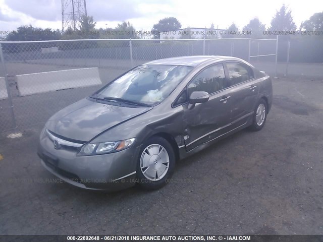 JHMFA36268S025002 - 2008 HONDA CIVIC HYBRID GRAY photo 2