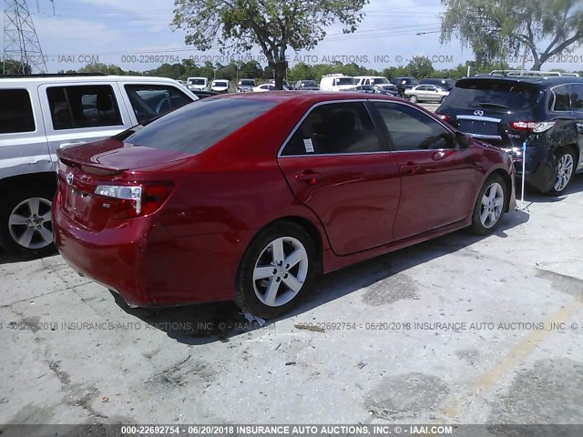 4T1BF1FK8DU646631 - 2013 TOYOTA CAMRY L/SE/LE/XLE 红色 照片 4
