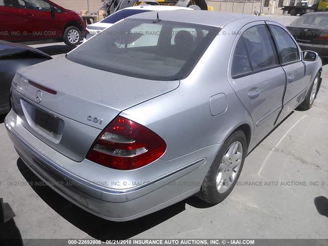 WDBUF26J35A542253 - 2005 MERCEDES-BENZ E 320 CDI SILVER photo 4