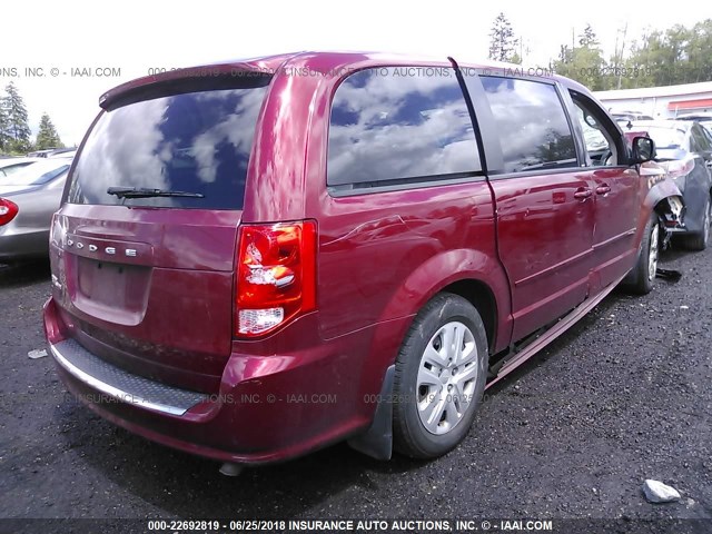 2C4RDGBG7ER145838 - 2014 DODGE GRAND CARAVAN SE RED photo 4