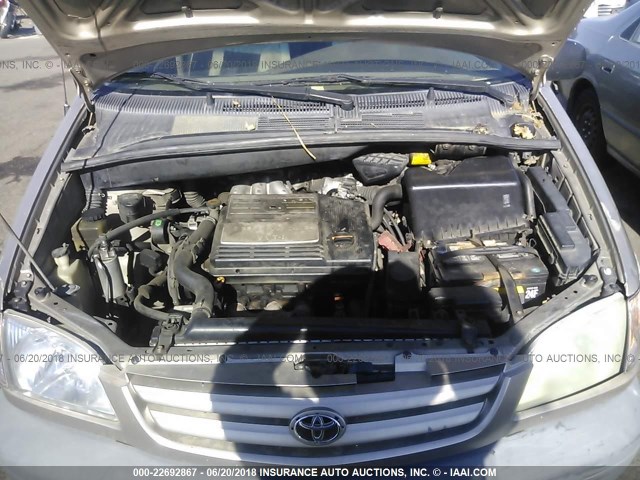 4T3ZF13C91U355425 - 2001 TOYOTA SIENNA LE/XLE TAN photo 10