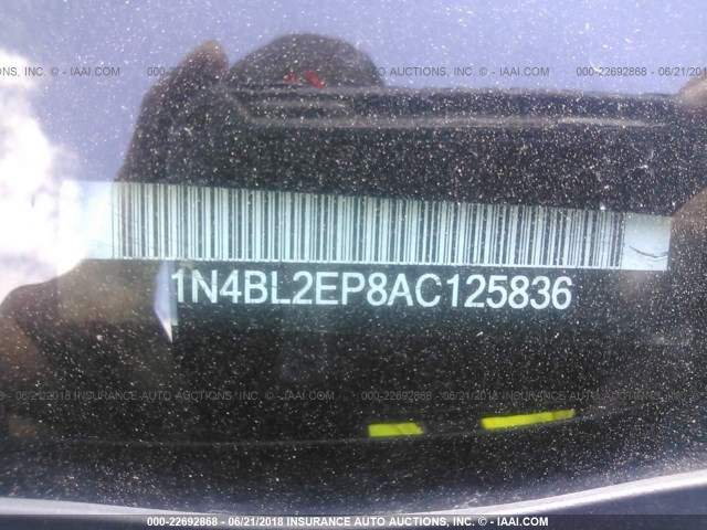 1N4BL2EP8AC125836 - 2010 NISSAN ALTIMA SR BLACK photo 9