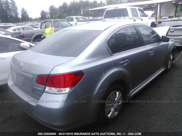 4S3BMBA67B3241602 - 2011 SUBARU LEGACY 2.5I SILVER photo 4