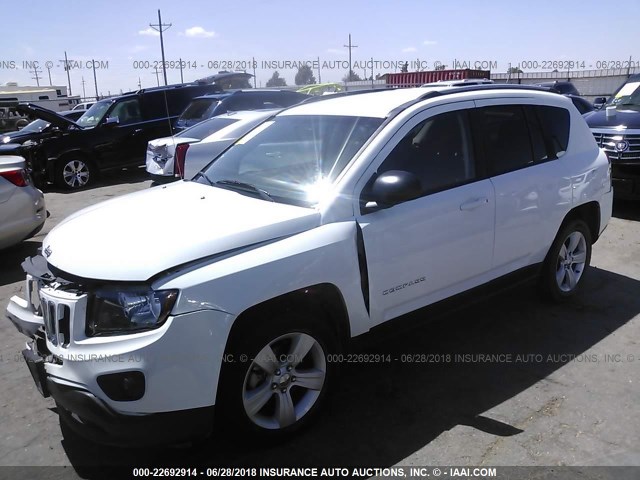 1C4NJCBA1GD715088 - 2016 JEEP COMPASS SPORT WHITE photo 2