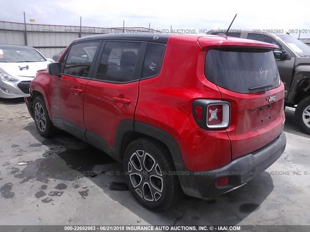 ZACCJADB9HPG40774 - 2017 JEEP RENEGADE LIMITED RED photo 3