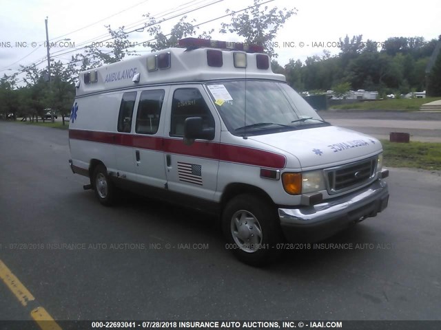 1FDSS34P56HB29711 - 2006 FORD ECONOLINE E350 SUPER DUTY VAN WHITE photo 1