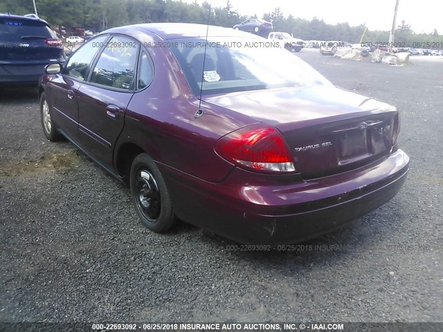 1FAFP56205A307235 - 2005 FORD TAURUS SEL RED photo 3