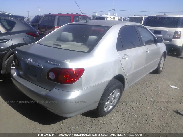 JTDBR32E542017556 - 2004 TOYOTA COROLLA CE/LE SILVER photo 4