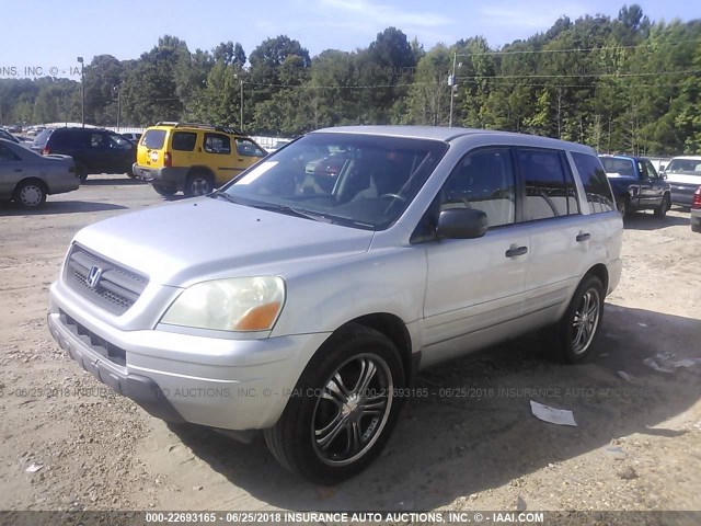 2HKYF18123H545743 - 2003 HONDA PILOT LX SILVER photo 2