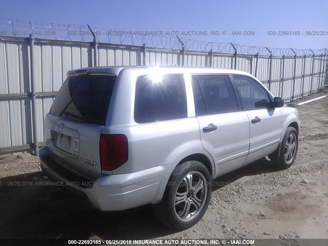 2HKYF18123H545743 - 2003 HONDA PILOT LX SILVER photo 4