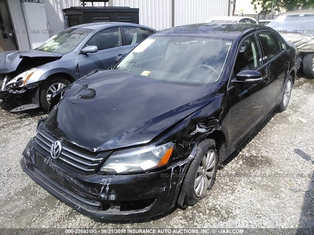 1VWAP7A31DC014993 - 2013 VOLKSWAGEN PASSAT S BLACK photo 2