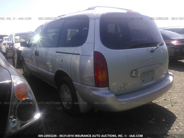 4N2XN11T4YD840900 - 2000 NISSAN QUEST SE/GLE/GXE SILVER photo 3