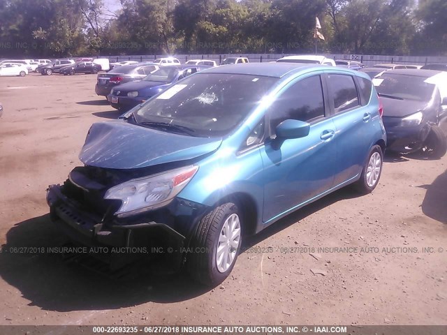 3N1CE2CP6FL361556 - 2015 NISSAN VERSA NOTE S/S PLUS/SV/SL/SR Light Blue photo 2