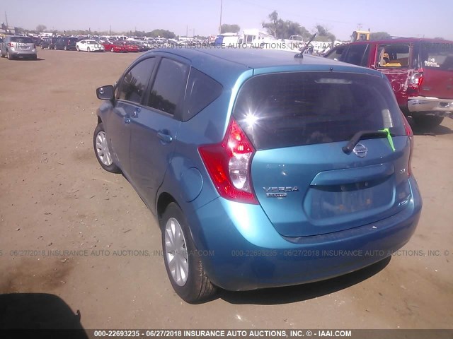 3N1CE2CP6FL361556 - 2015 NISSAN VERSA NOTE S/S PLUS/SV/SL/SR Light Blue photo 3