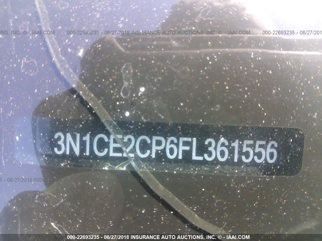 3N1CE2CP6FL361556 - 2015 NISSAN VERSA NOTE S/S PLUS/SV/SL/SR Light Blue photo 9