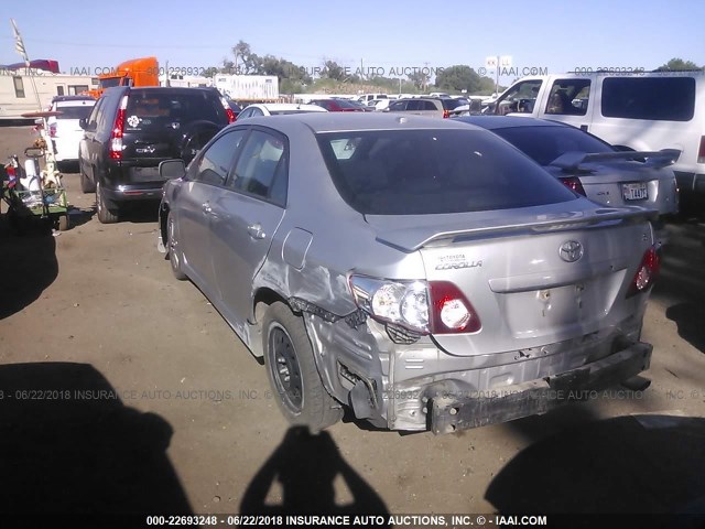 2T1BU40E69C154537 - 2009 TOYOTA COROLLA S/LE/XLE GRAY photo 3