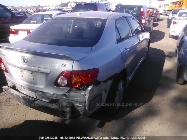 2T1BU40E69C154537 - 2009 TOYOTA COROLLA S/LE/XLE GRAY photo 4