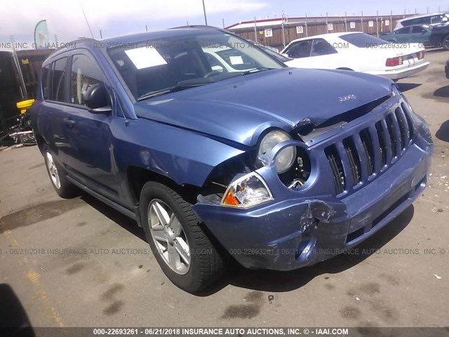 1J8FF47W87D167664 - 2007 JEEP COMPASS BLUE photo 1