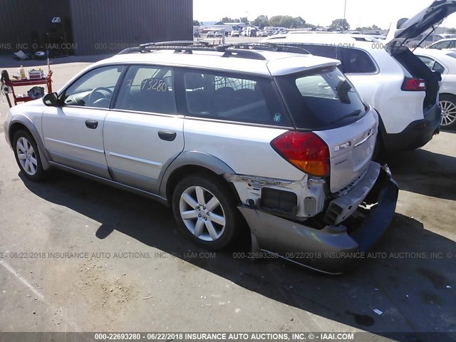 4S4BP61C067360204 - 2006 SUBARU LEGACY OUTBACK 2.5I SILVER photo 3