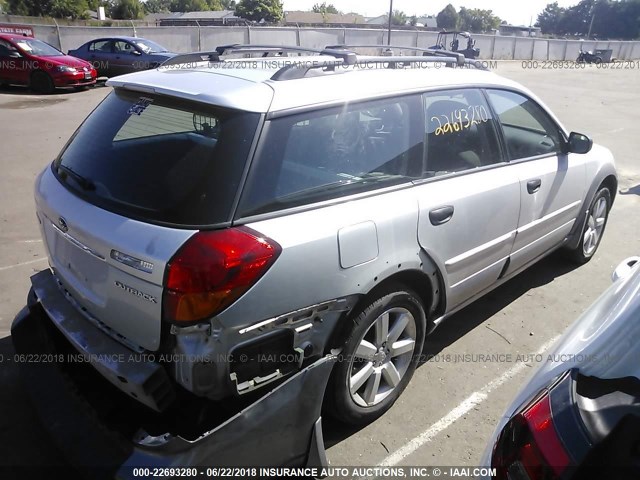 4S4BP61C067360204 - 2006 SUBARU LEGACY OUTBACK 2.5I SILVER photo 4