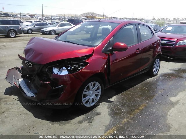 JM1DE1KY4E0172129 - 2014 MAZDA MAZDA2 SPORT RED photo 2