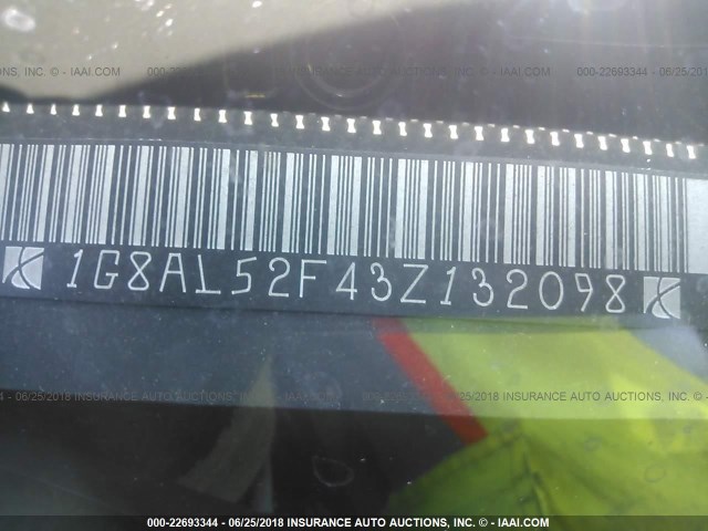 1G8AL52F43Z132098 - 2003 SATURN ION LEVEL 3 WHITE photo 9