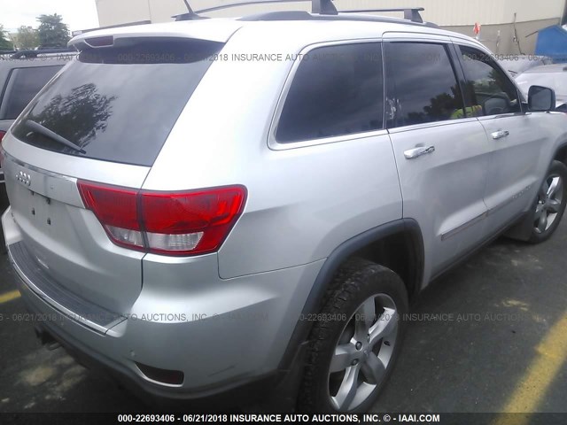 1J4RR6GT9BC663241 - 2011 JEEP GRAND CHEROKEE OVERLAND SILVER photo 4