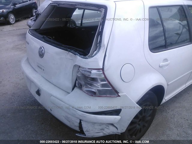 9BWGK61J334067195 - 2003 VOLKSWAGEN GOLF GLS WHITE photo 6