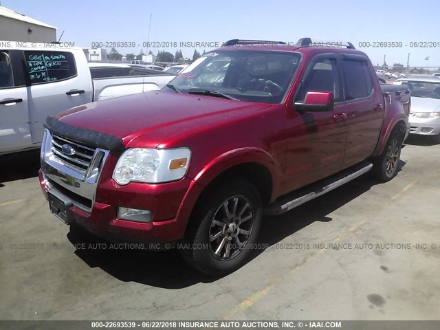 1FMEU33KX7UA17928 - 2007 FORD EXPLORER SPORT TR LIMITED RED photo 2