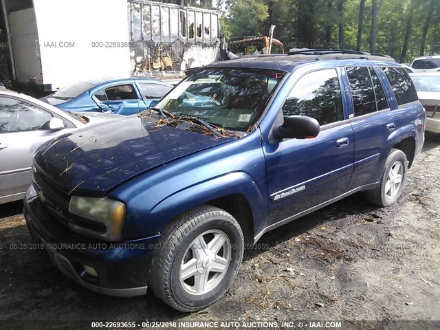 1GNDT13S922166060 - 2002 CHEVROLET TRAILBLAZER  BLUE photo 2