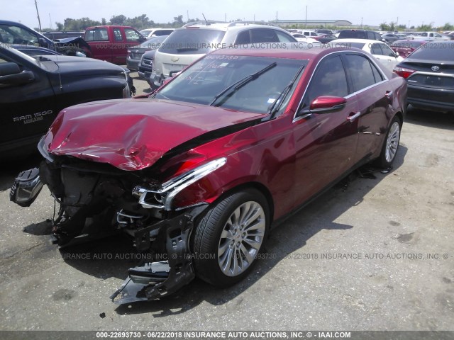 1G6AR5SX3E0194745 - 2014 CADILLAC CTS LUXURY COLLECTION RED photo 2