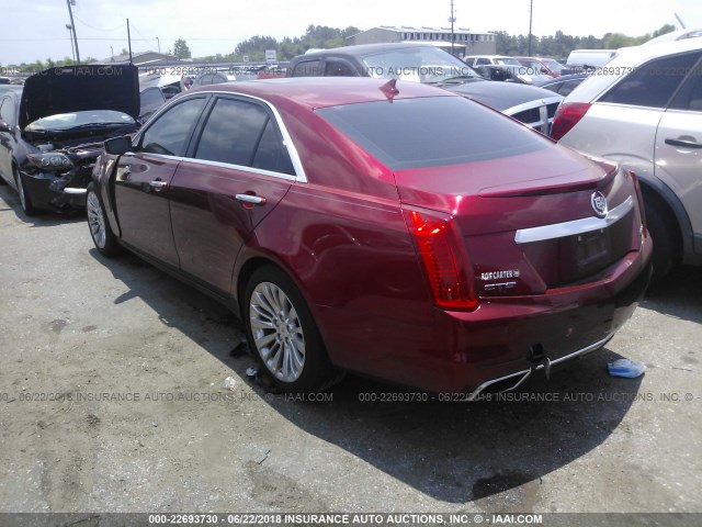 1G6AR5SX3E0194745 - 2014 CADILLAC CTS LUXURY COLLECTION RED photo 3